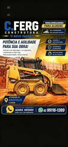Aluguel de Minicarregadeira em Anápolis 