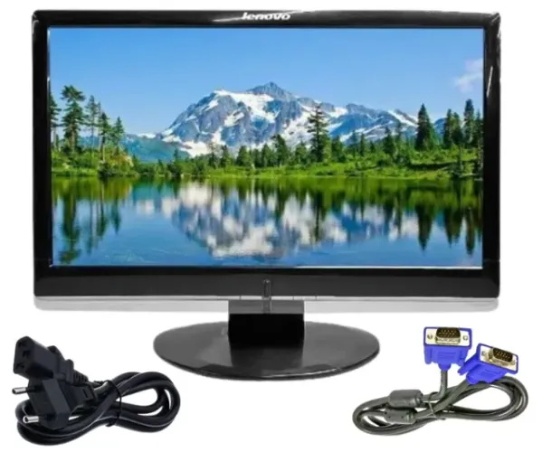 Monitor de 19 Polegadas Cabo VGA Energia e Base Com Arranhados e Marcas de Uso