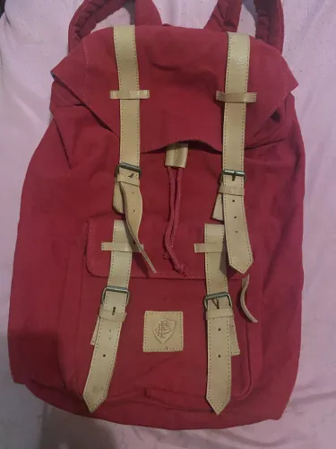 Mochila do Fluminense grená tecido grosso e detalhes couro sintético tamanho Grande