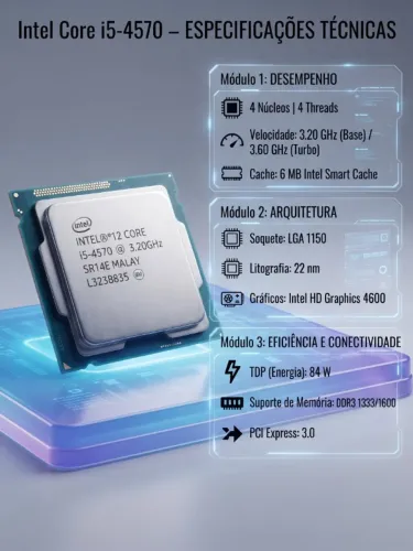 Processador Intel Core i5-4570 (3.20GHz / Turbo 3.60GHz, LGA 1150)