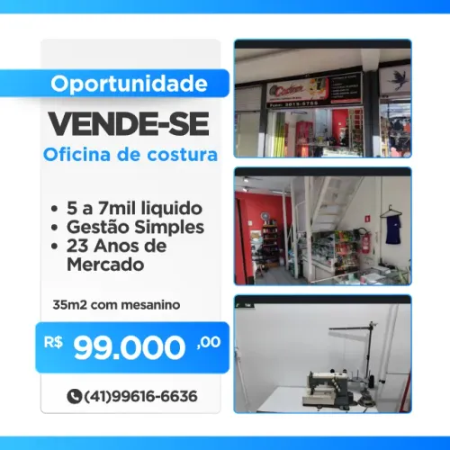 Vende-se Oficina de Costura com 23 anos de tradição em Curitiba!