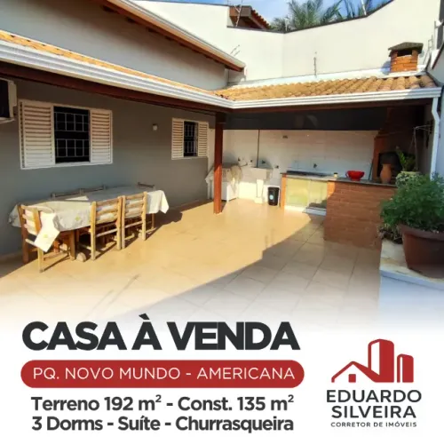 Casa no Pq. Novo Mundo - 3 Dorms - Suíte - Área Gourmet