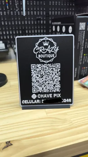 Placa Pix feita em 3d com QR Code + logotipo da sua empresa