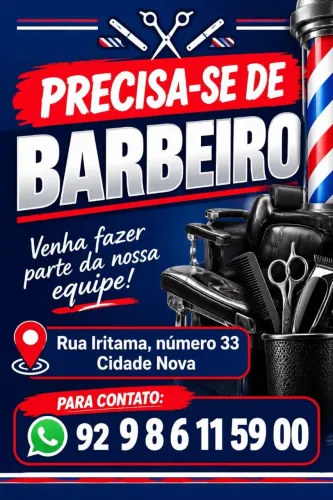 Precisa se de barbeiro que tenha experiência