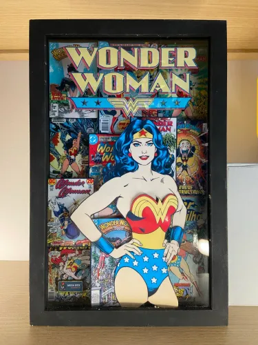 Quadro Diorama 3D Wonder Woman (Mulher Maravilha) Comics