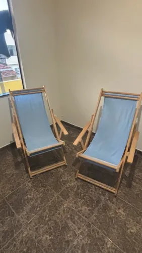 Cadeira de praia de madeira kit com 4