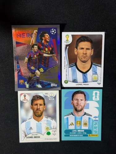 Lionel Messi - Lote 4 Figurinhas Copa 2014, 2018, 2026 + Topps