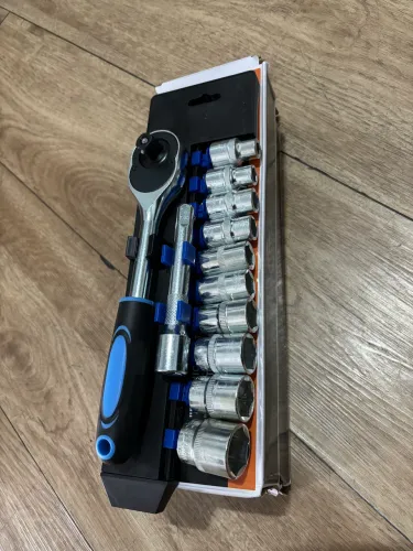 Kit Chave Catraca 1/2 com Soquetes em Aço Carbono 12 Peças com Extensão 125mm