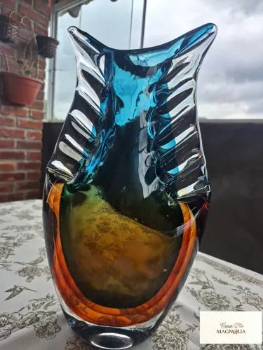 Vaso de Cristal Murano Pádua 17 X 10 X 30cm - MEK Jolitex