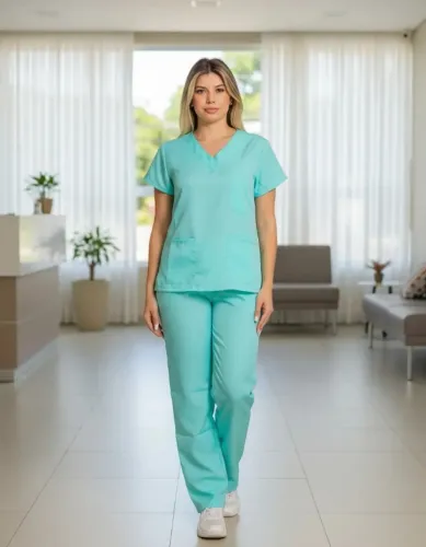 Conjunto de Uniforme Veterinário Verde Claro - Marca Pandora