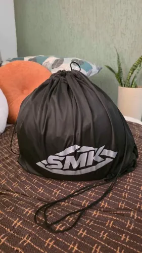 Capacete SMK Retrô Preto e Vermelho Fosco