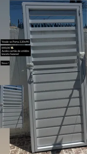 Porta portão alumínio branco