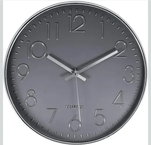 Tuut Relógio de Parede Cromado Requinte, Prata, 30cm