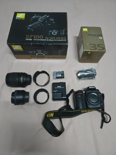 câmera nikon d7100 + 2 lentes