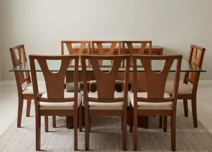 Mesa de Jantar Retangular - 8 Cadeiras