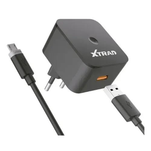 Carregador de Celular Rápido 18W Fonte e Cabo V8