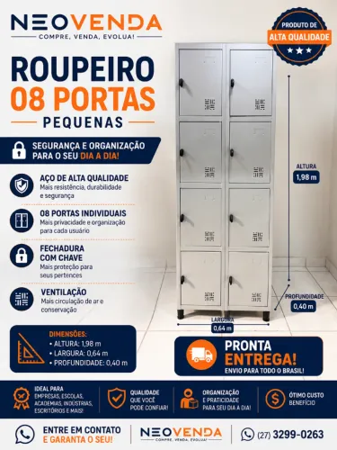Roupeiro 08 Portas Pequenas (Promoção)