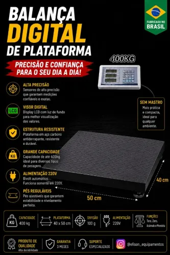 Balança digital de plataforma 400kg