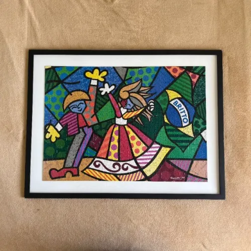 Quebra-Cabeça Romero Britto Brazil 1000 Peças Grow Montado e Emoldurado