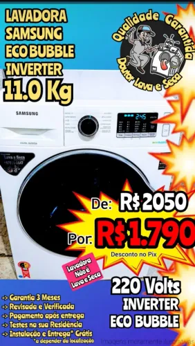 LAVA E SECAS, LAVADORA SAMSUNG 11.0Kg Cristal Blue ENTREGA GRÁTIS*! GARANTIA!