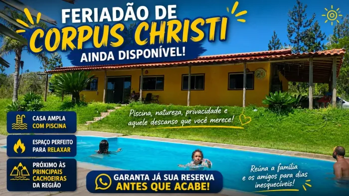 ? Feriado Imperdível! Pertim Lavras Novas Casa 5 Quartos Frente às Cachoeiras