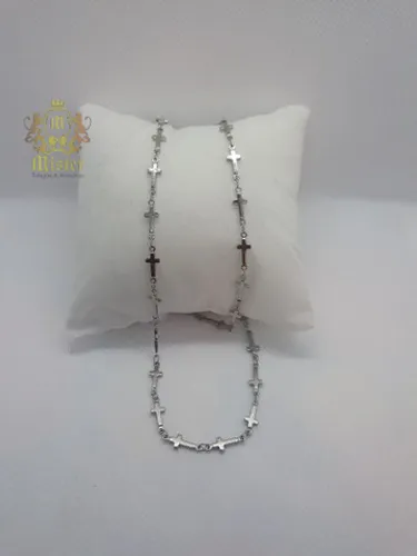 Colar de Aço Inoxidável Mini Cruzes.