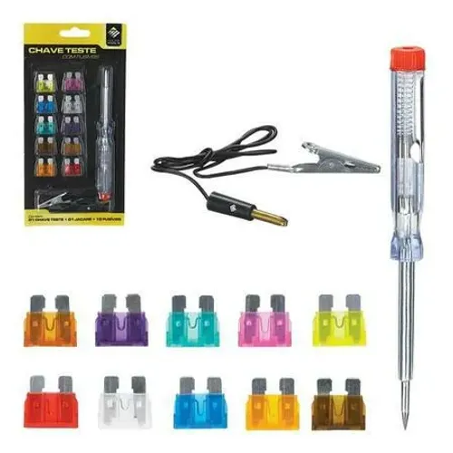 Kit Fusível Para Carro 10 Peças Com chave Teste