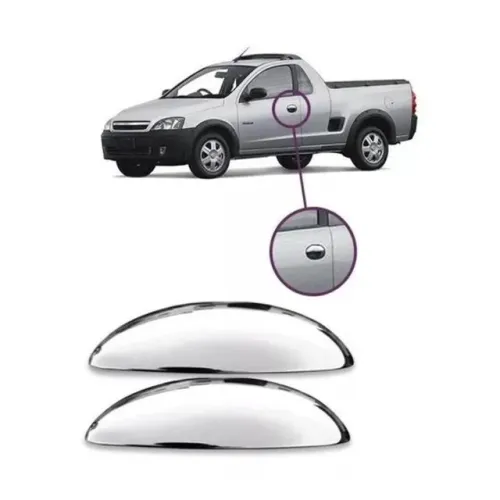 Aplique Chevrolet Corsa 2002 / Montana - Maçaneta Cromada - 2Pt - 08.015