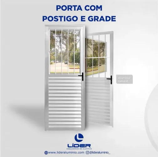 Porta Alum. Grade 210x80 Vidro Reflex