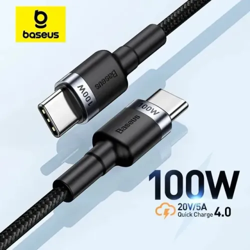 Cabo USB Baseus tipo C para C carregamento rápido 100w 5A 1M