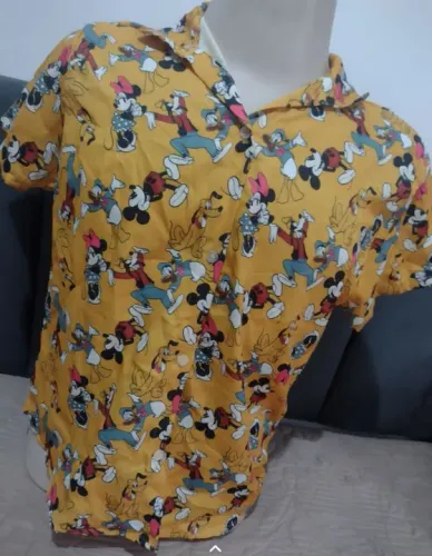 Camisa Feminina Mickey Mouse Amarela tamG