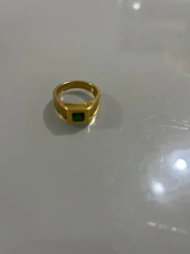 Anel de Formatura Rommanel Masculino com Pedra Verde