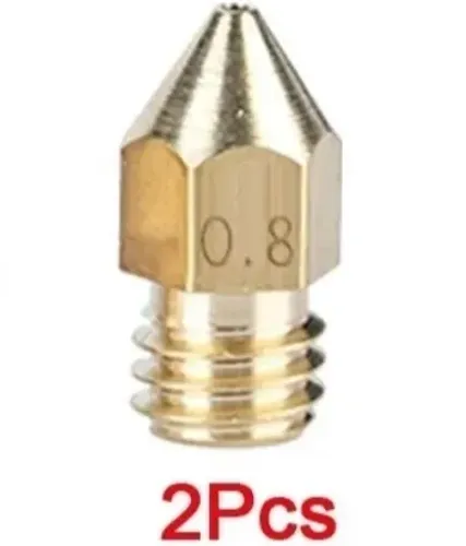 Kit 2Unid. Bico Nozzle 1.75mm 0.8mm Mk7 Mk8 Hotend Impressora Reprap 3d  COD-CP447 