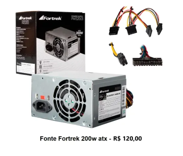 Fontes novas ATX Pc a partir de 120,00