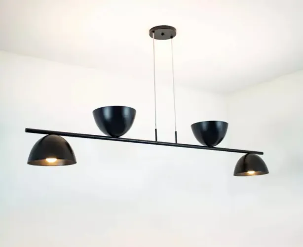 Lustre Moderno Preto para Sala de Jantar/Estar