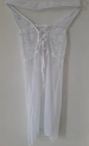 Camisola Fina em Renda e voal  Branca