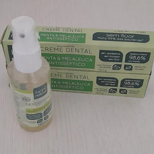 Kit desodorante + 2 pastas de dentes boni natural