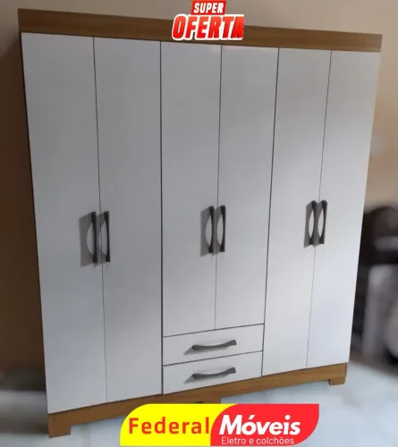 Guarda Roupa 6 Portas e 2 Gavetas Novo - Espaço de Sobra e Estilo!