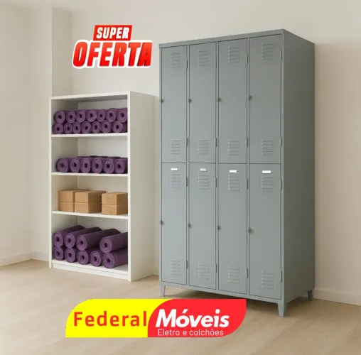 Armário de Academia ou Vestiário 8 Portas - Forte e Confiável