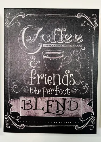 Quadro Decorativo: Café e amigos, a combinação perfeita