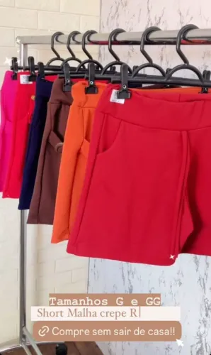 Shorts Malha Crepe Cores Variadas - G e GG