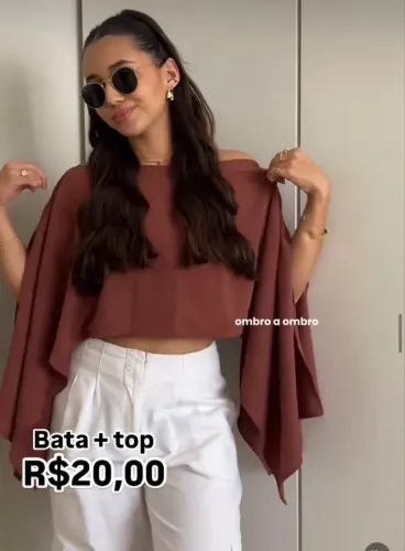 DOIS POR 30 REAIS a BATA+TOP(cores marrom e branco )