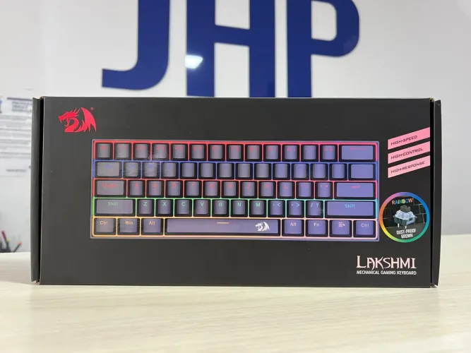 Teclado Mecânico Gamer Redragon Lakshmi 60% - Rainbow Switch Marrom - Loja Física