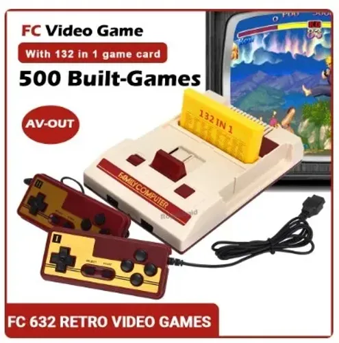 Console NES FC Retrô 500 Jogos + Cartucho de 132 Jogos games 8bit Nostalgia