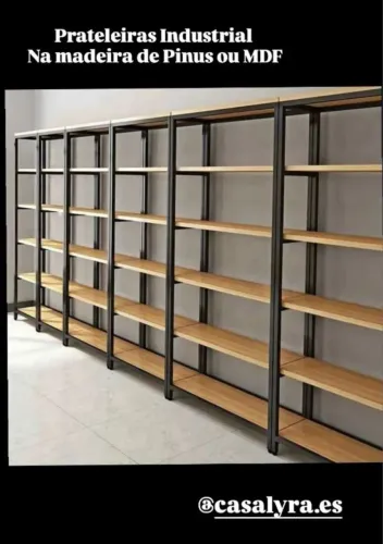 Prateleira Industrial de Madeira de Pinus ou MDF