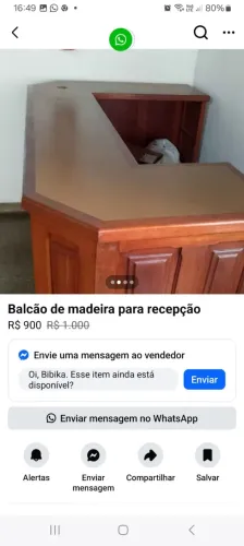 Balcão de madeira pra recepção