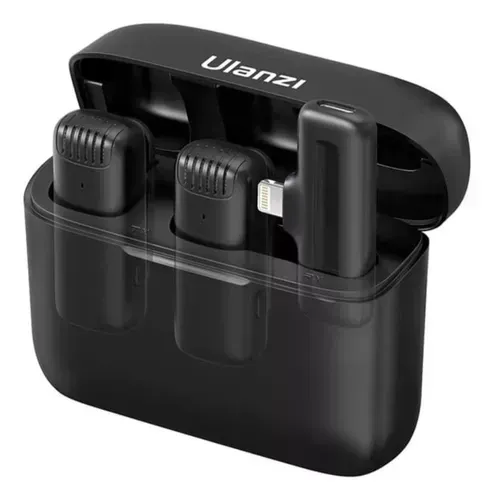  Microfone Lapela Ulanzi J12 sem fio para iPhone Ate  14 com 2 microfones Microfone Lapela