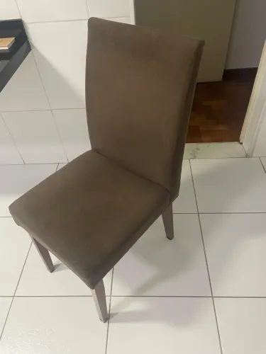 Conjunto de 4 Cadeiras Estofadas - Tecido Suede