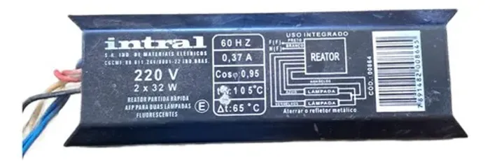 Reator Partida Rápida AFP 220V 2X32W Intral