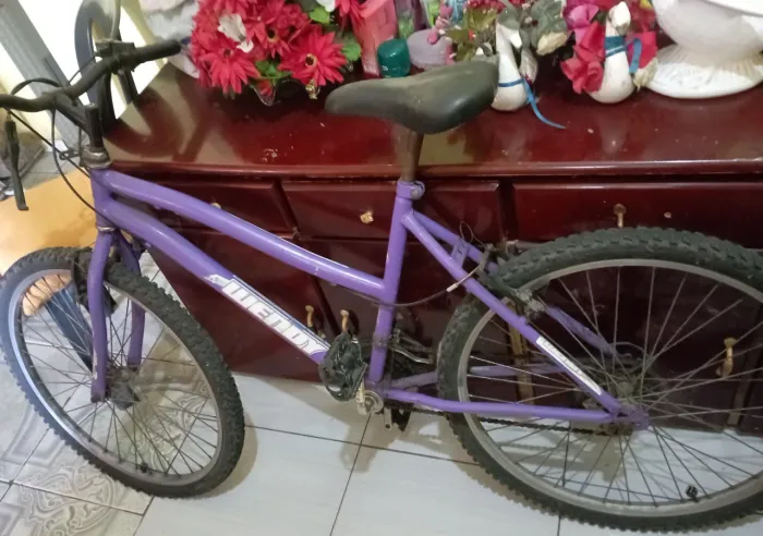 Bicicleta Roxa de marcha